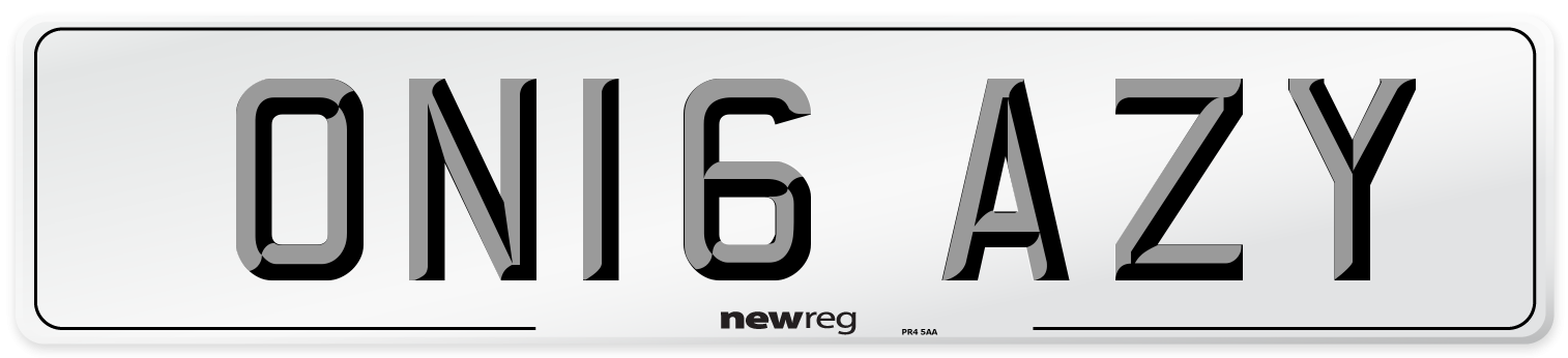 ON16 AZY Number Plate from New Reg